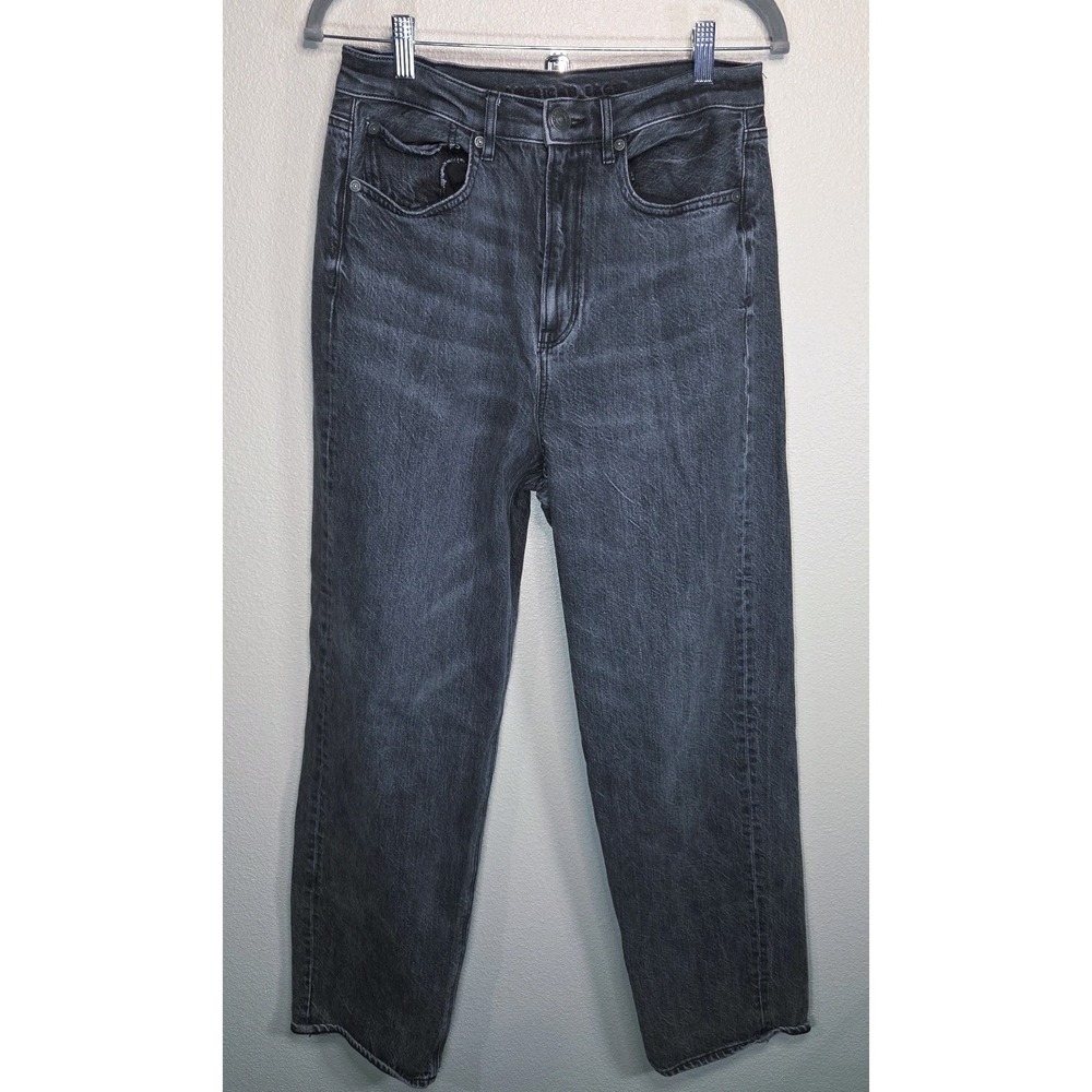 American Eagle Baggy Straight Jeans Women 6 Gray‎ Washed Denim Casual
